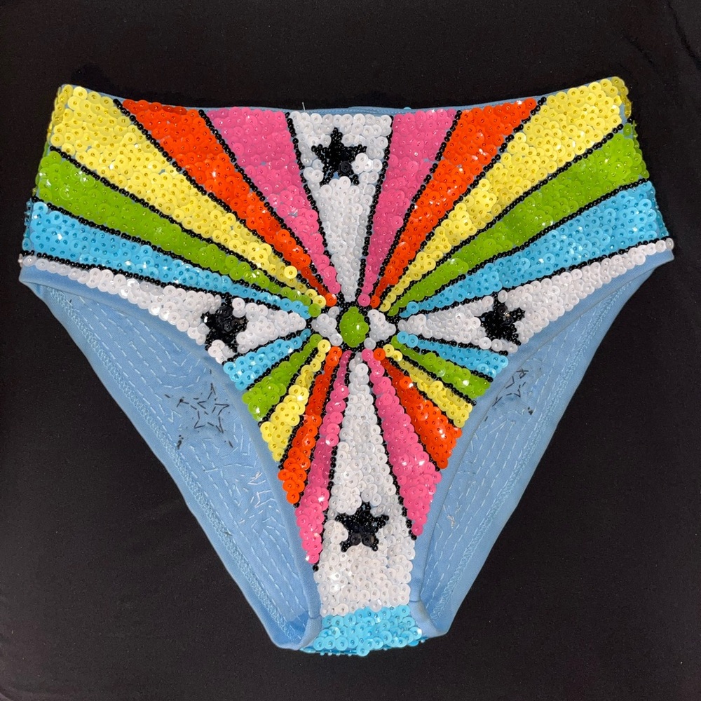 Easy tiger “see good in all things” sequin high waisted bottoms